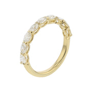 Grand Aire Petite Oval Diamond Partway Band in 18K Yellow Gold, Size 6