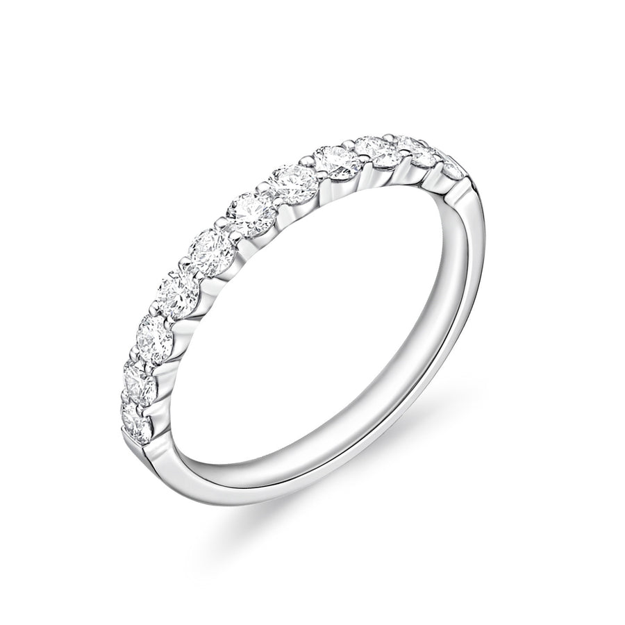 Petite Prong 0.48-0.56Ct Diamond Band in Platinum, Size 6.5