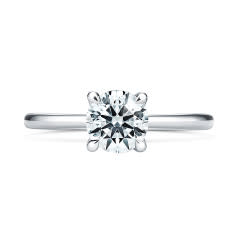 Vela 2.16ct Round Brilliant Diamond & Hearts on Fire Solitaire Ring in Platinum, Size 6.5