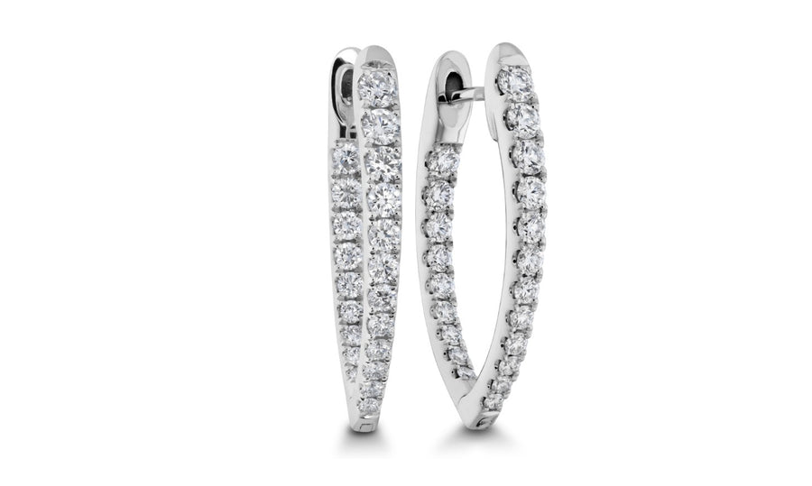 Imperial 0.73-0.82ct Diamond Huggie Hoop Earring in 18K White Gold