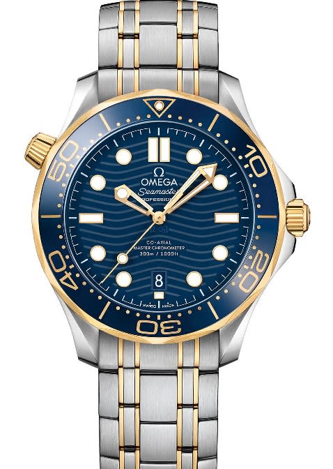 42mm Seamaster Diver 300m Watch with Blue Dial in Stainless Steel and 18K Yellow Gold, Bracelet