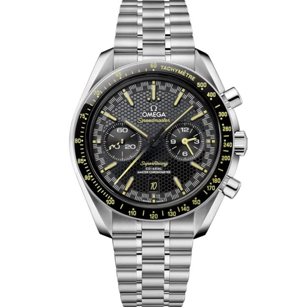 44.25mm Speedmaster Super Racing Watch with Black Dial in Stainless Steel, Bracelet