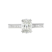 0.90ct Crisscut L'amour Oval Diamond 0.55ct Diamond Ring in 14K White Gold, Size 6.5
