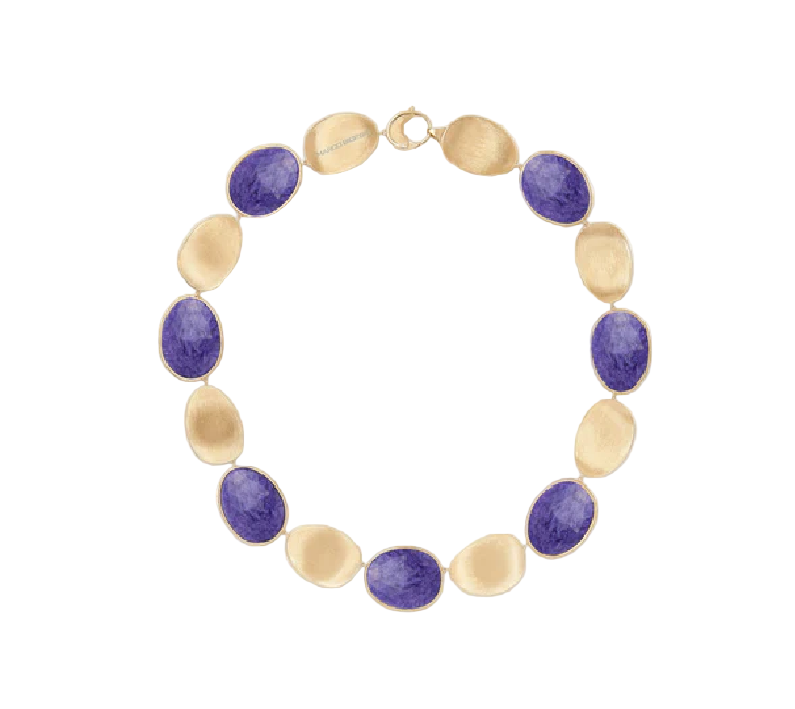 Lunaria Charoite Collar Necklace in 18K Yellow Gold