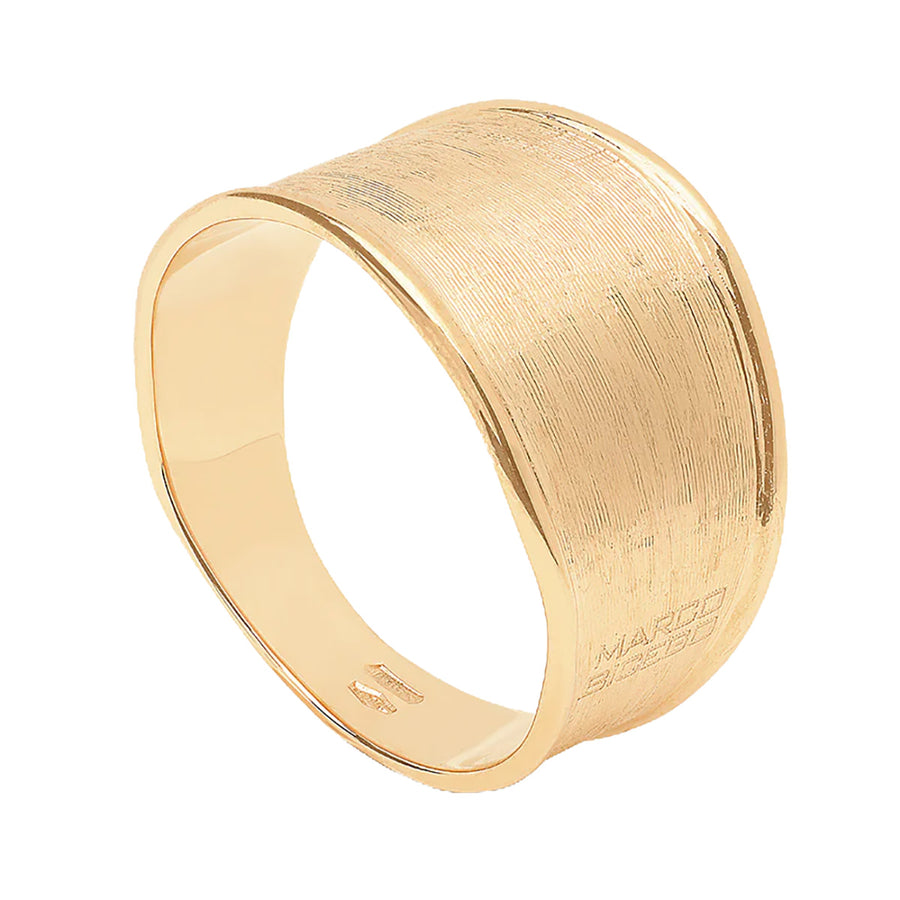 Lunaria Hand Engraved Ring in 18K Yellow Gold, size 7