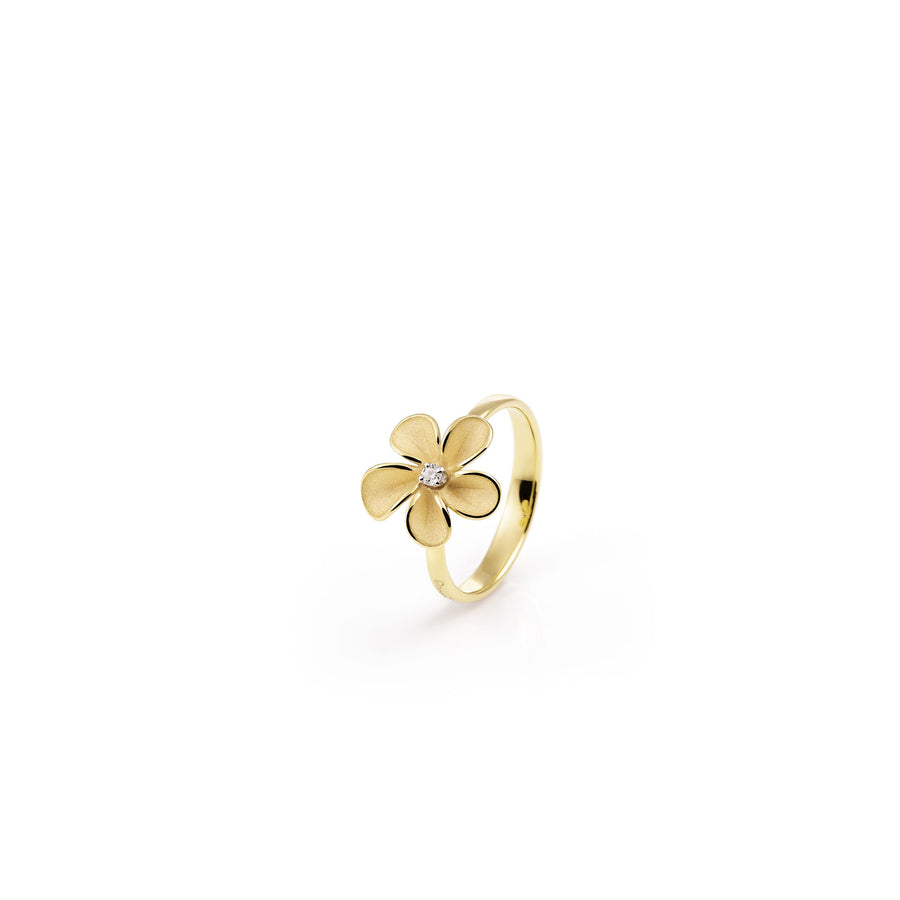 Cherry Bloom 0.03ct Diamond Ring in18K Yellow Sunrise Gold, size 7