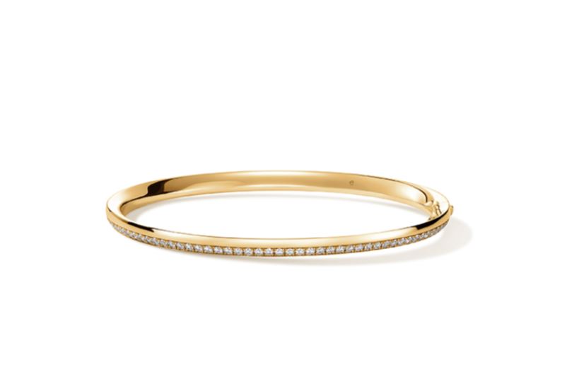 Barre Diamond Pave Bangle Bracelet in 18K Yellow Gold