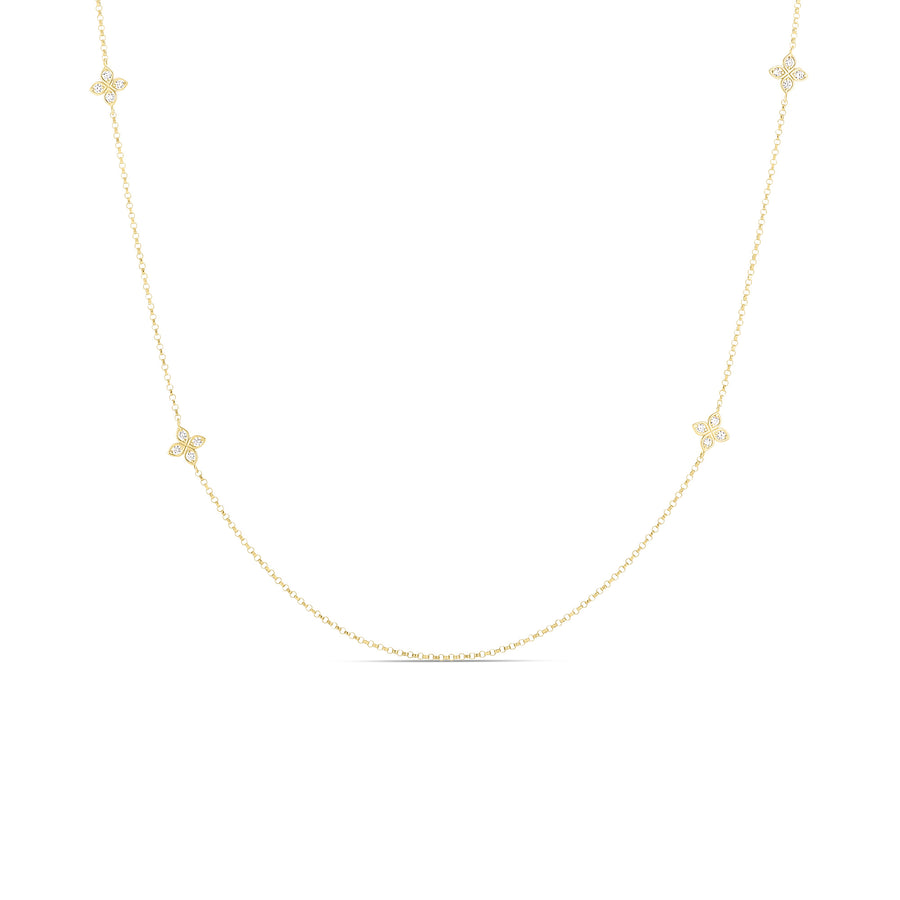 Love by the Yard Diamond 10 Station Necklace in 18K Yellow Gold, 36in