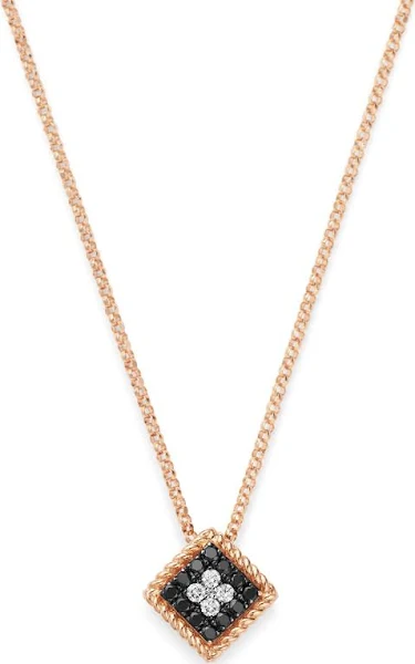 Palazzo Ducale Diamond Square Pendant in 18K Rose Gold, 18in