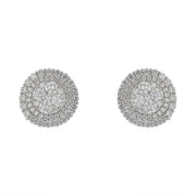 1.87ct Diamond Prong Set Stud Earrings in 14K White Gold with 2 Way Jackets