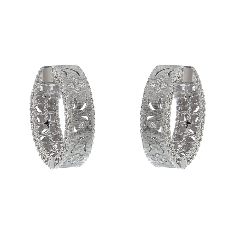 Princess 0.23ct Diamond Hoop Earrings in 18K White Gold