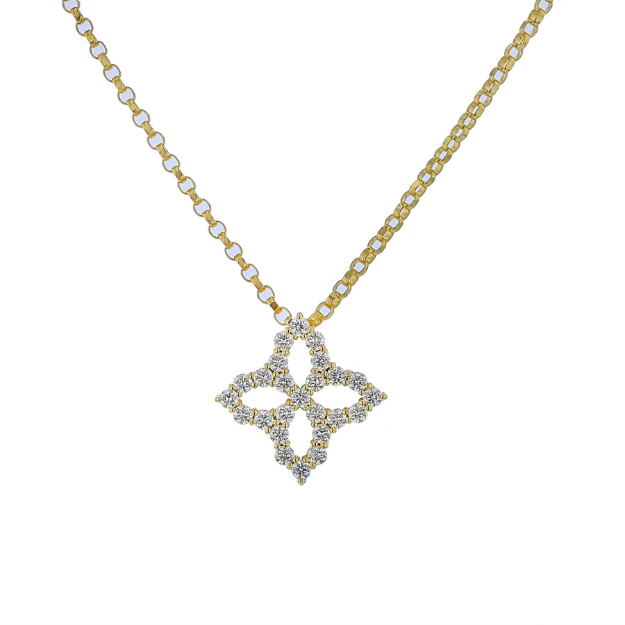 Small Venetian Princess 0.16ct Diamond Pendant in 18K White Gold, 18" chain