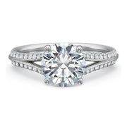 New Aire 0.40ct Diamond Split Shank Ring Semi Mount in 18K White Gold and Platinum