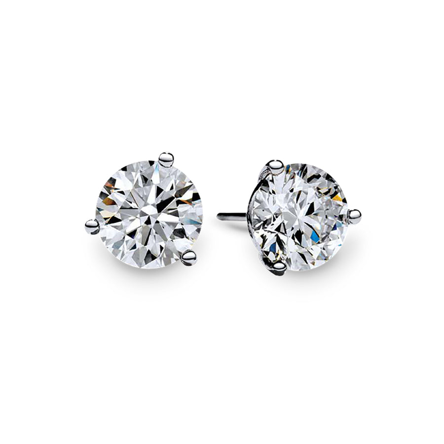 18K White Gold Brilliant Diamond Stud Earrings