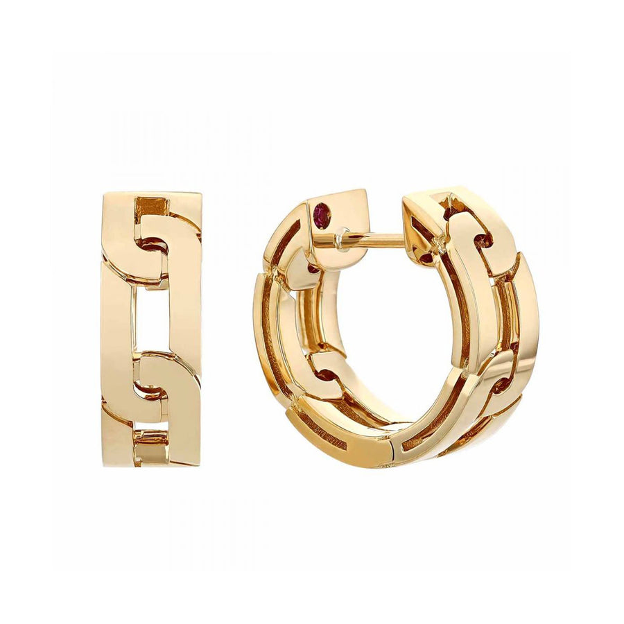Navarra Hinged Hoop Earrings in 18K Yellow Gold, 15mm