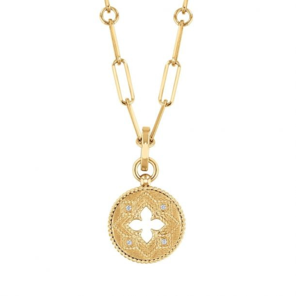 Venetian Princess Round Diamond Necklace in 18K Yellow Gold