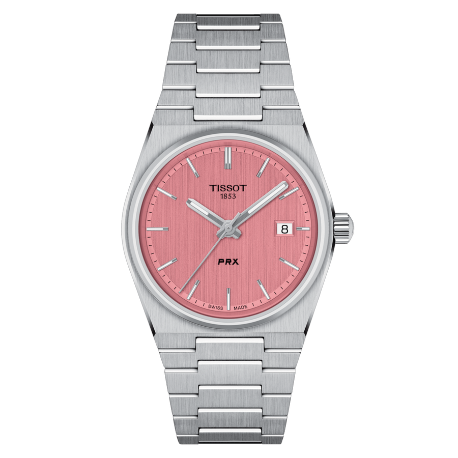 35mm PRX Watch with Pink Dial in Stainless Steel, Bracelet