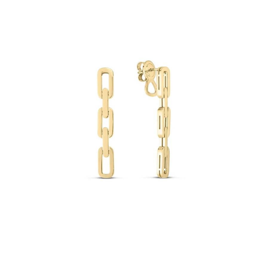 Navarra 3 Link Drop Earrings in 18k Yellow Gold