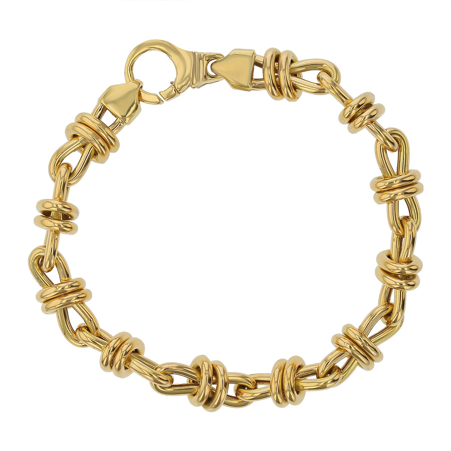 Rounded Link Bracelet in 18K Yellow Gold, 7"