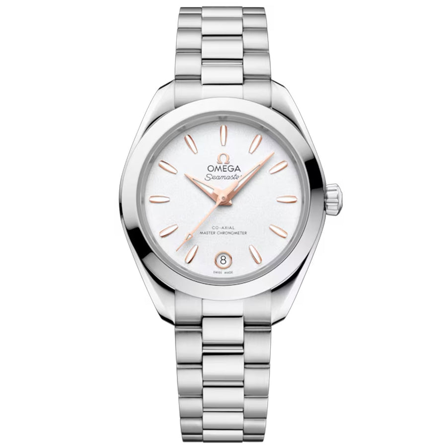 30mm Seamaster Aqua Terra Watch with Silver Dial in Stainless Steel, Bracelet