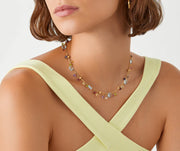 Paradise Blue Topaz and Mixed Gemstone Single Strand Necklace in 18k Yellow Gold