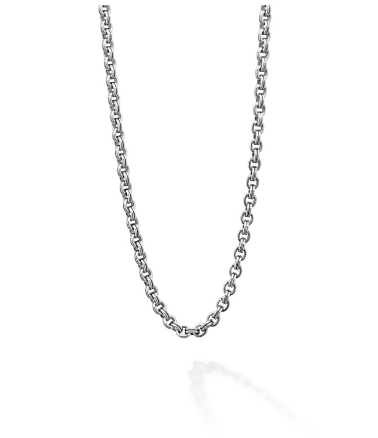 Anthem Double Link Caviar Chain Necklace in Sterling Silver, 22in