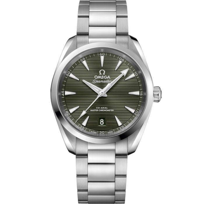 38mm Seamaster Aqua Terra Green Dial Watch in Stainless Steel with Bra