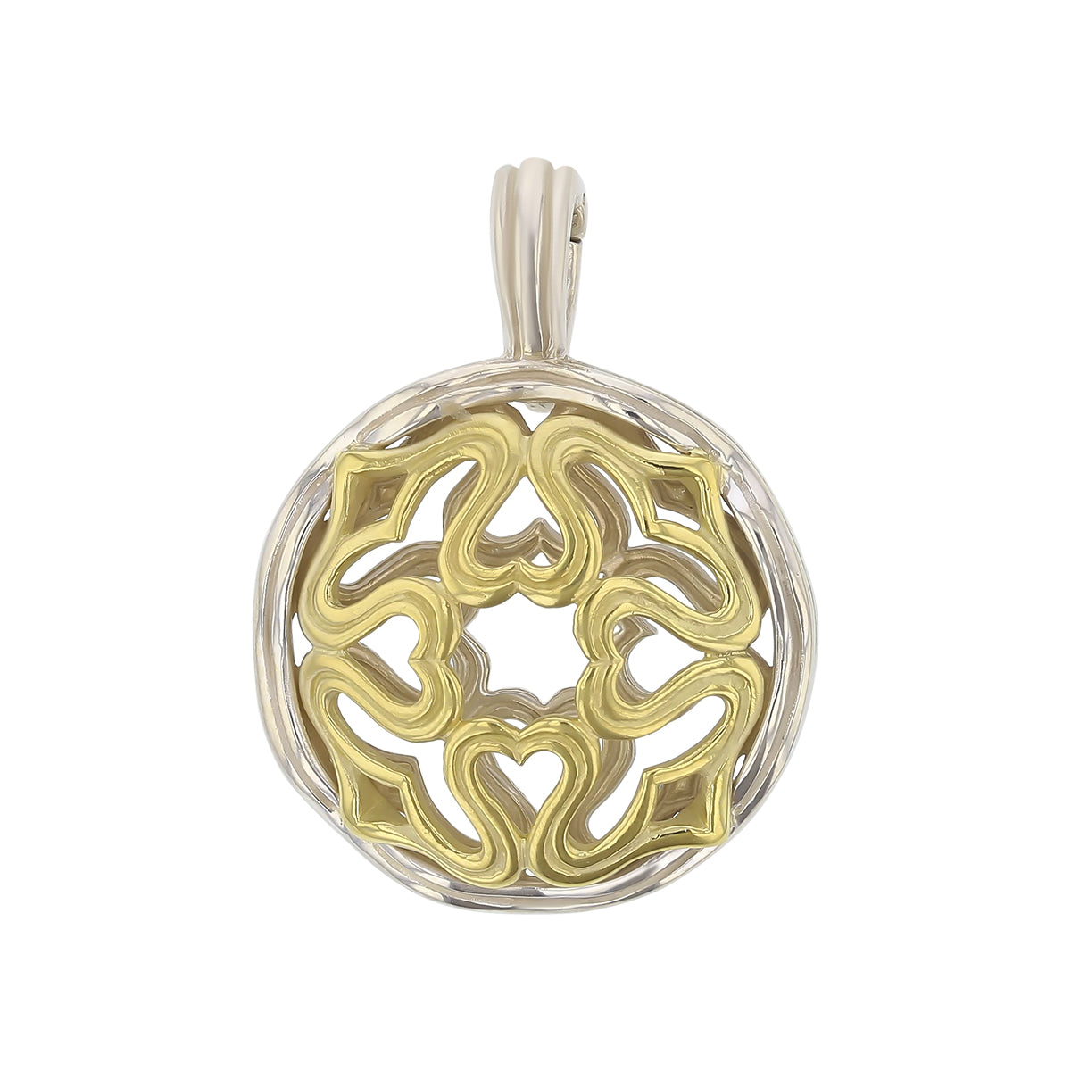 Slane Basketweave Pendant in Sterling Silver and 18K Yellow Gold