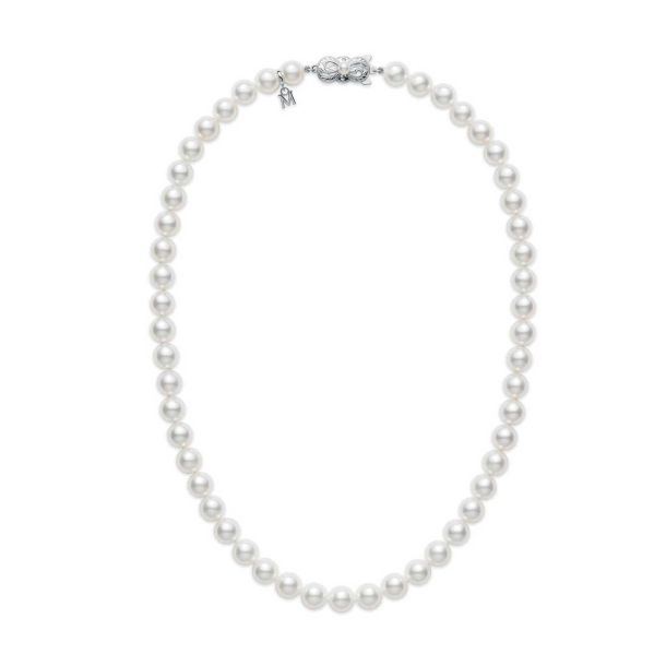 Pearls Princess Necklace in 18K White Gold, 18"