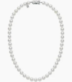 7.5-8mm A Pearls Princess 18" Necklace in 18K White Gold
