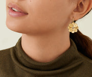 Petali 0.20ct Diamond Flower Drop Earrings in 18K Yellow Gold