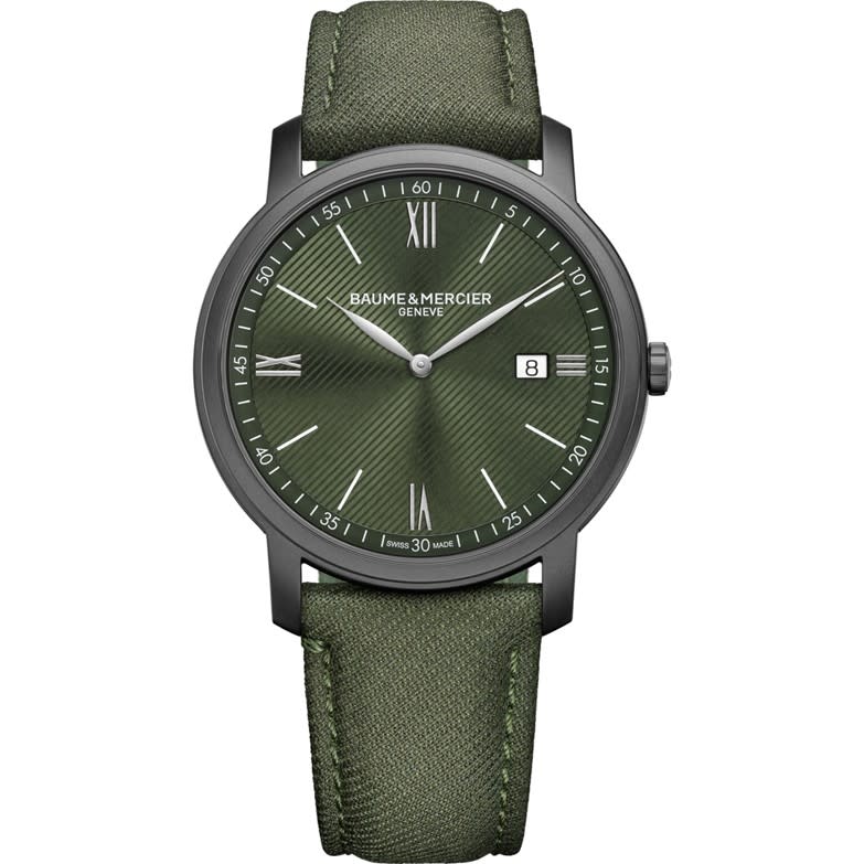 42mm Classima Watch with Green Dial in Stainless Steel, Strap