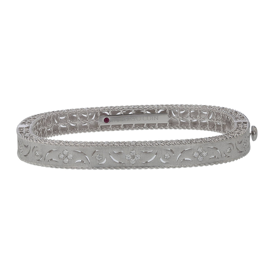 Princess 0.34ct Diamond Bangle Bracelet in 18K White Gold
