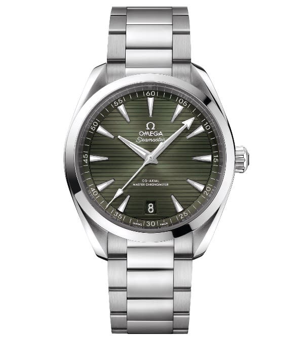 41mm Seamaster Aqua Terra Watch with Green Dial in Stainless Steel, Bracelet