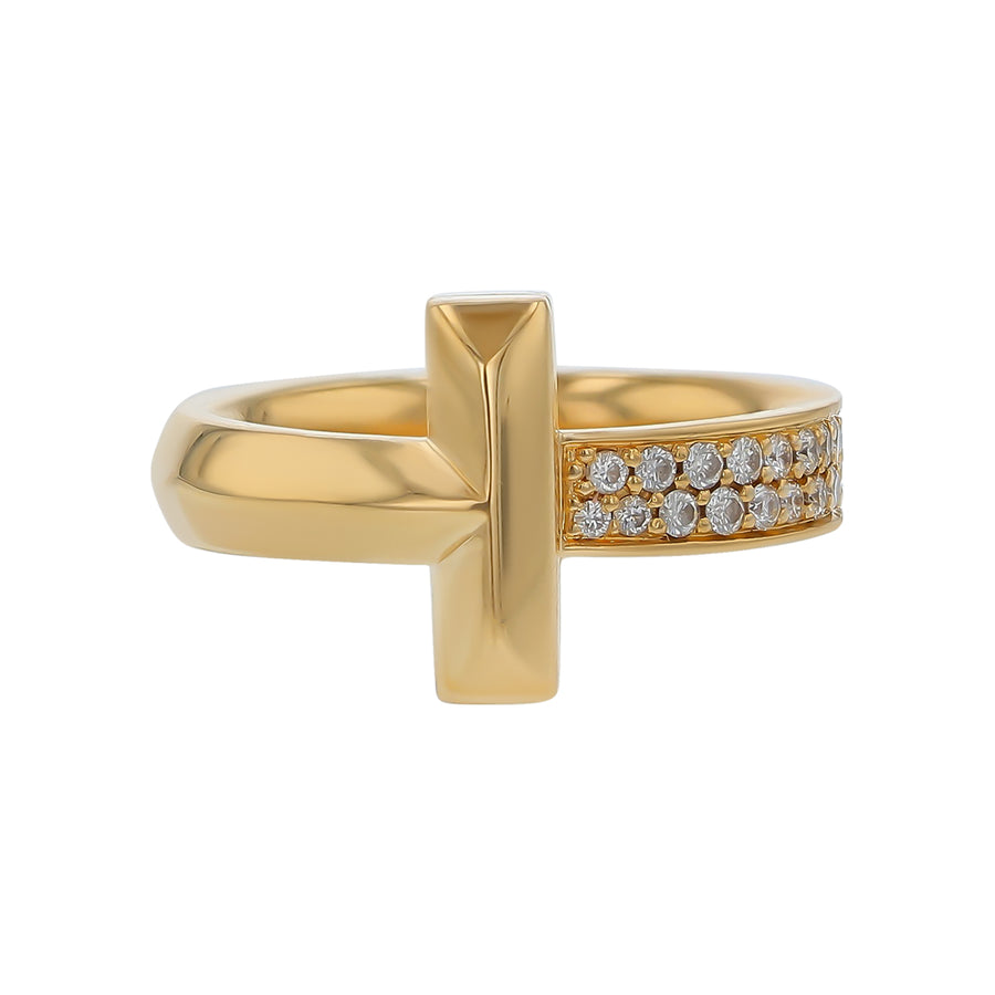 Tiffany & Co. 0.21ct Diamond T Ring in 18k Yellow Gold