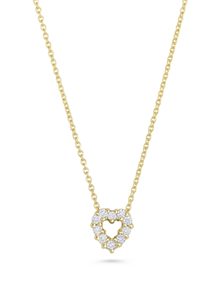 Diamond Baby Heart Pendant in 18K Yellow Gold
