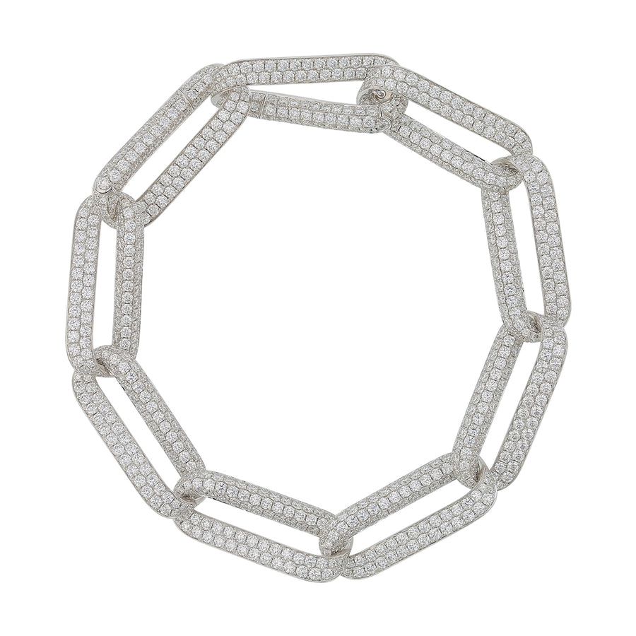 INSIDE/OUT 9.57ct Diamond Pave Link Bracelet in 18K White Gold, 7.5