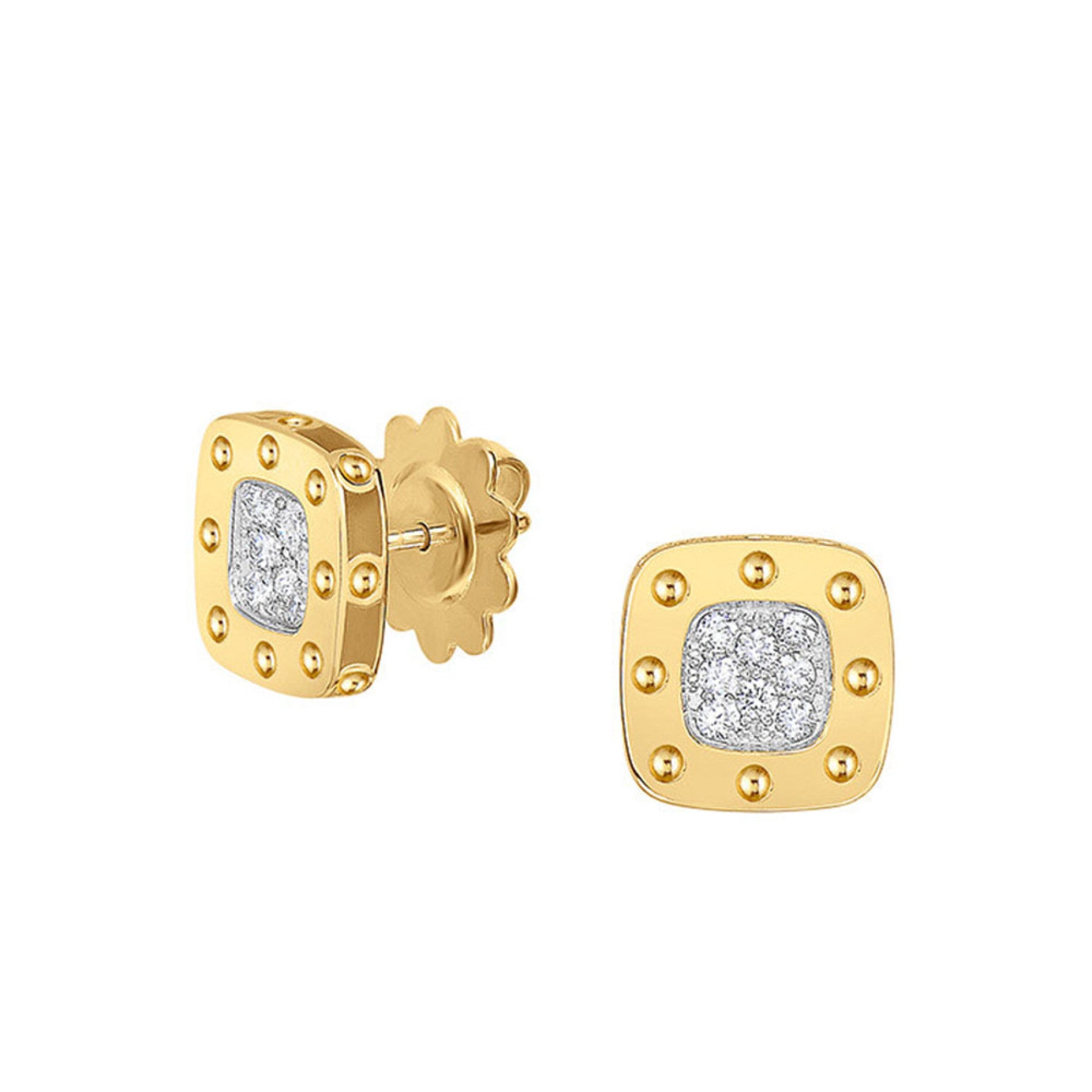 Pois Moi Stud Diamond Earrings in 18K Yellow Gold