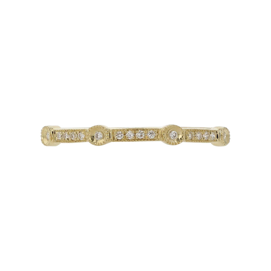 Diamond Milgrain Ring in 14K Yellow Gold