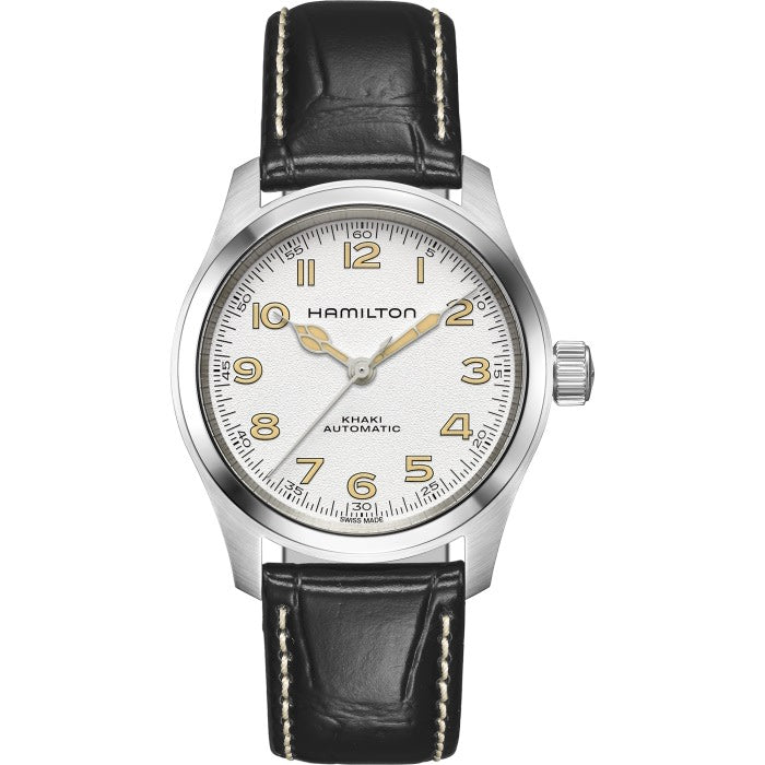 38mm Khaki Field Murph Automatic Watch with White Dial in Stainless Steel, Strap