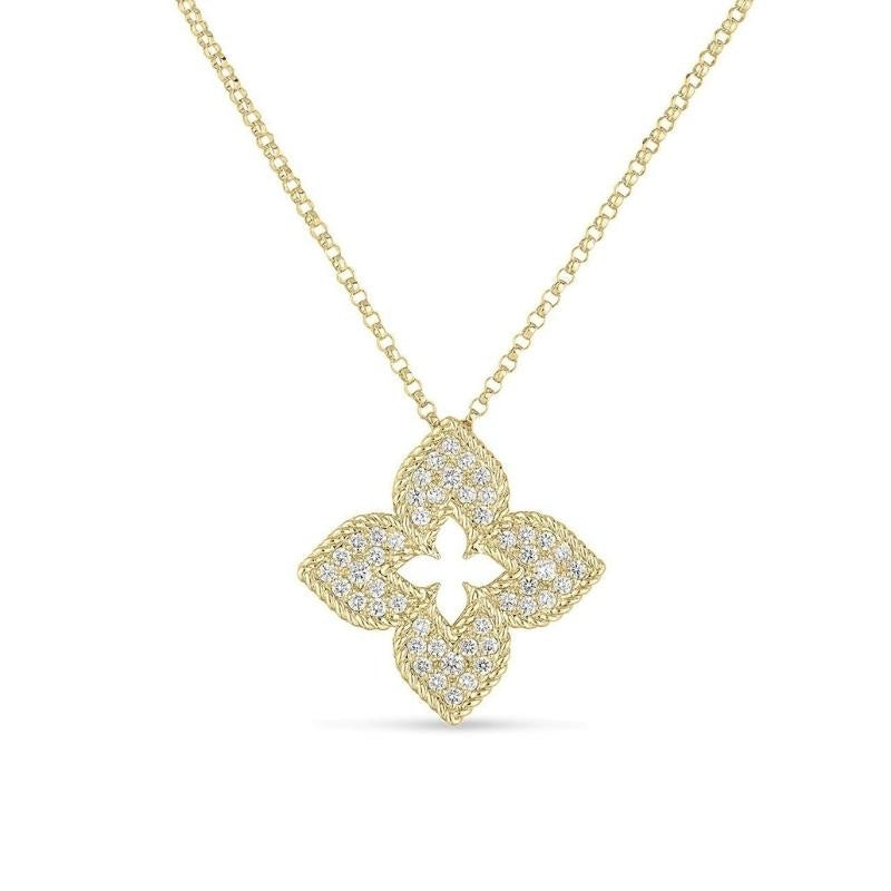 Venetian Princess Round Diamond Necklace in 18K Yellow Gold