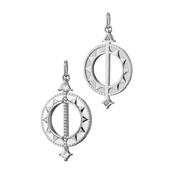 Time is Precious 0.48ct Rock Crystal Sundial Charm in Sterling Silver and White Enamel without Chain