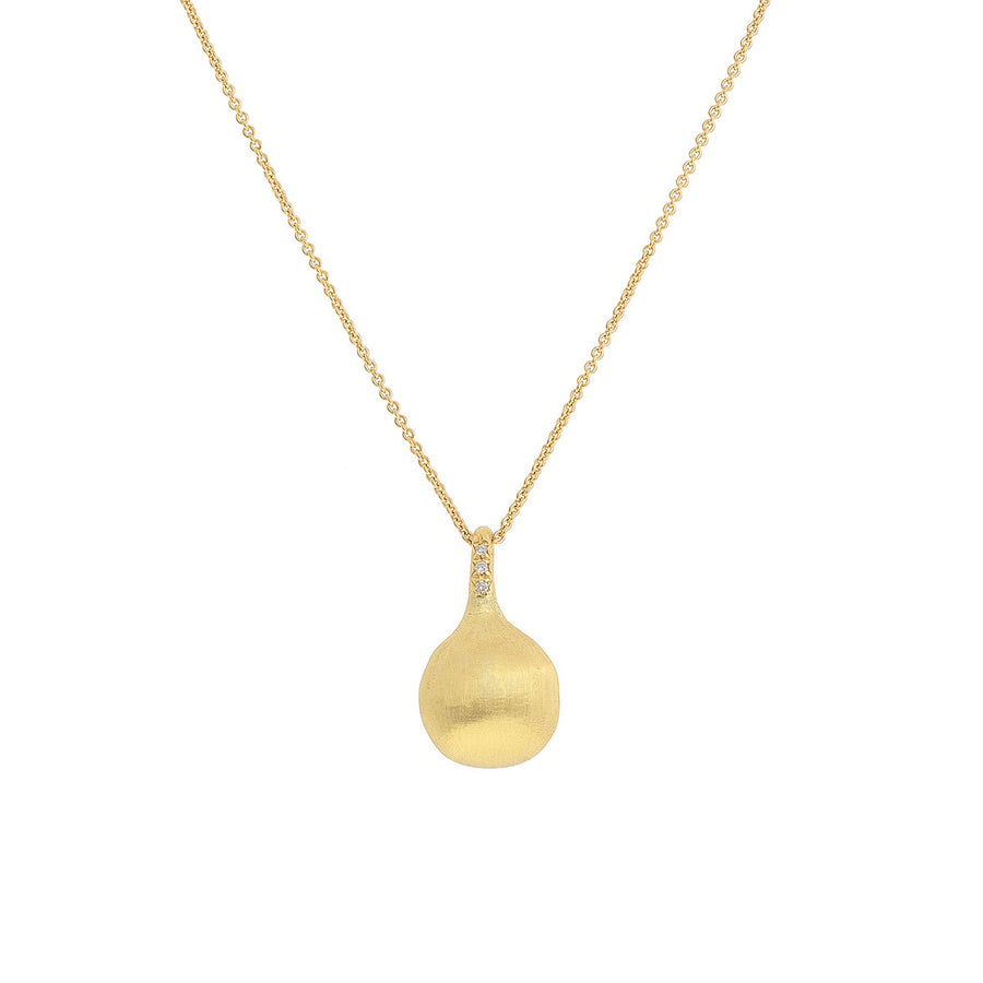 Africa 0.03Ct Diamond Boule Pendant on Chain in 18K Yellow Gold