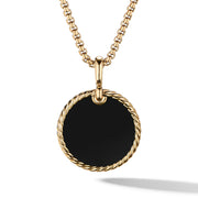 Disc Pendant in 18K Yellow Gold with Black Onyx Reversible to Mother of Pearl