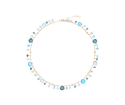 Paradise Mixed Blue Topaz Necklace in 18K Yellow Gold, 17"