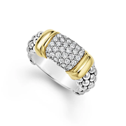Signature Caviar 0.567ct Diamond Ring in 18K Yellow Gold and Sterling Silver, size 7