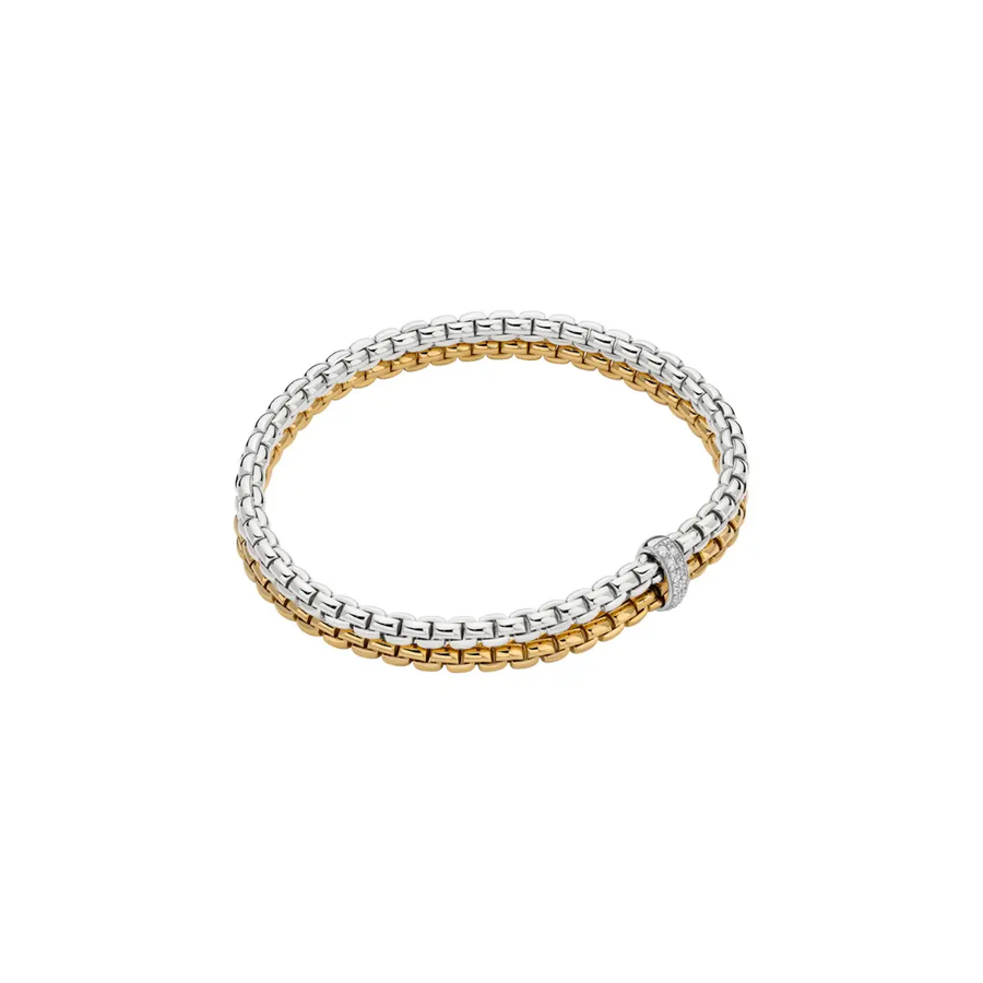 Eka 0.10ct Diamond Double Strand Bracelet in 18K Yellow and White Gold