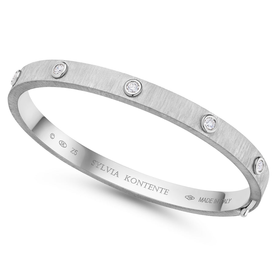 Diamond Bangle Bracelet in 18K White Gold