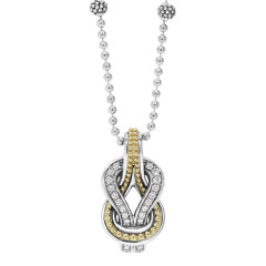 STERLING SILVER AND 18K YELLOW GOLD DIAMOND NEWPORT PENDANT