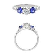 Platinum 2 Rd Fine Blue Sapphires 0.63-0.91ct Fire & Ice Trellis Semi Mount